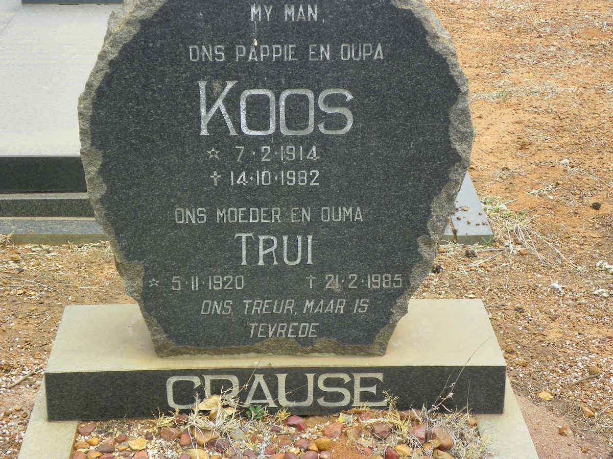CRAUSE Koos 1914-1982 &amp; Trui 1920-1985