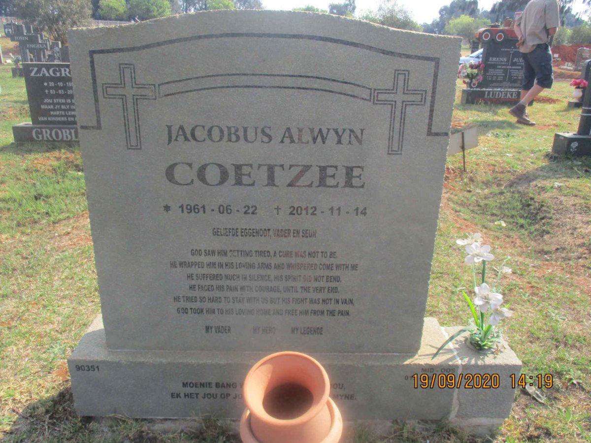 COETZEE Jacobus Alwyn 1961-2012