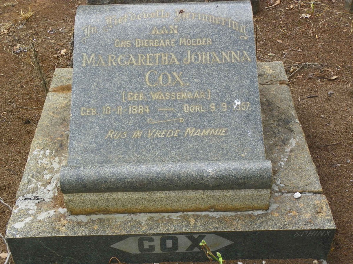 COX Margaretha Johanna nee WASSENAAR 1884-1957