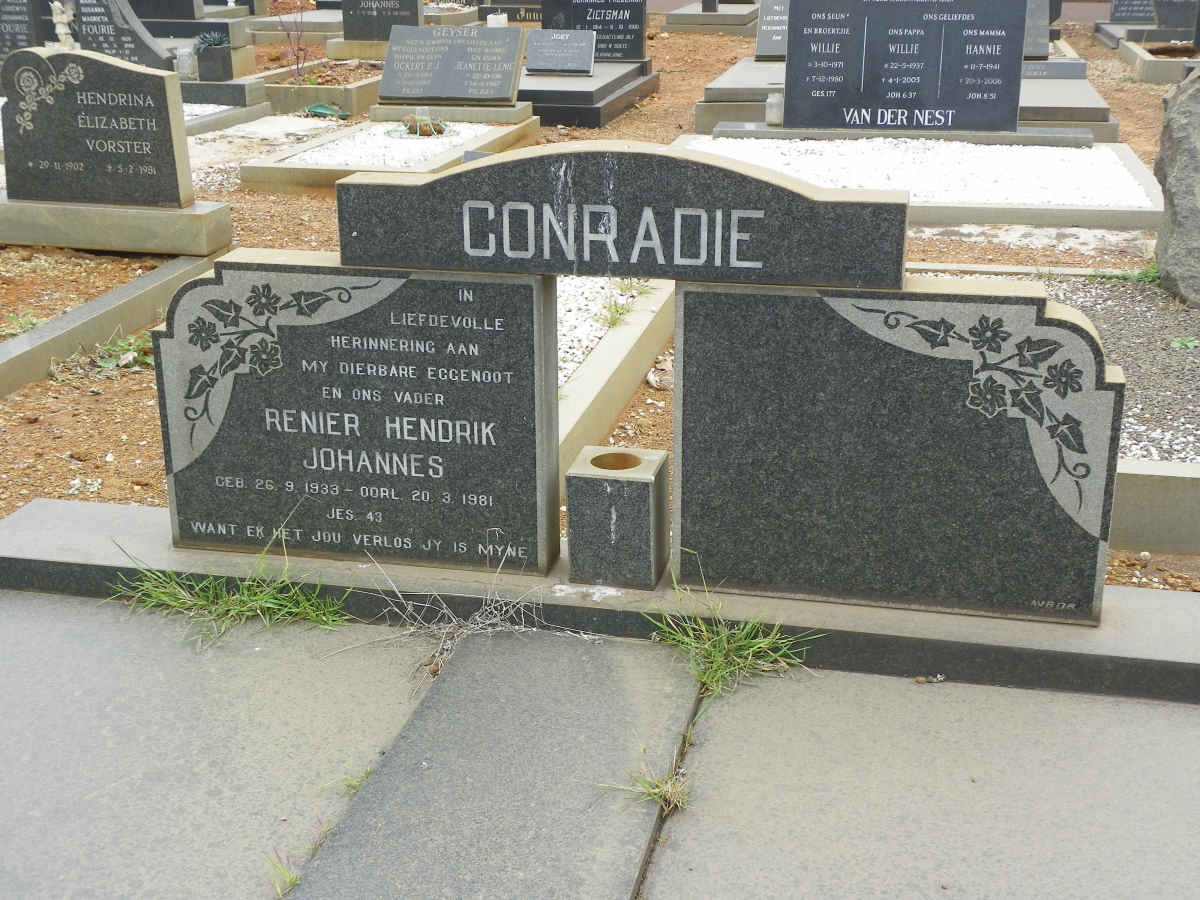 CONRADIE Renier Hendrik Johannes 1933-1981