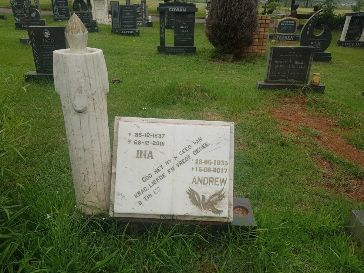 CLOETE Andrew 1935-2017 &amp; Ina 1937-2001