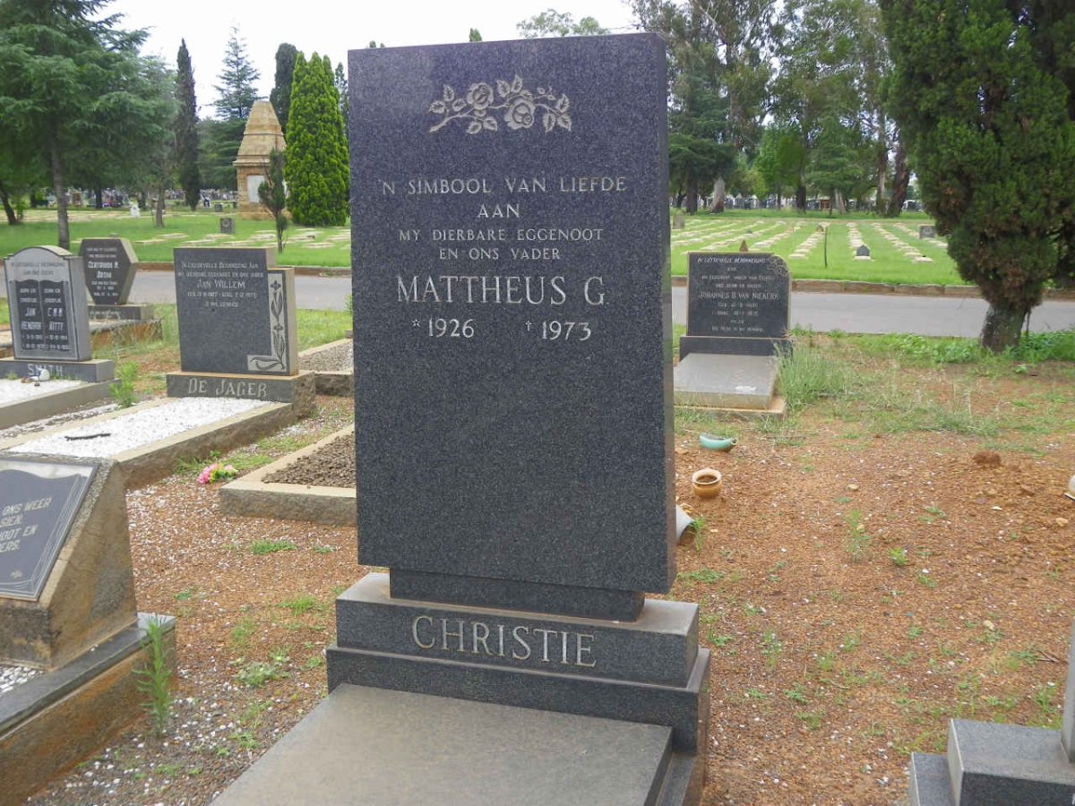 CHRISTIE Mattheus G. 1926-1973