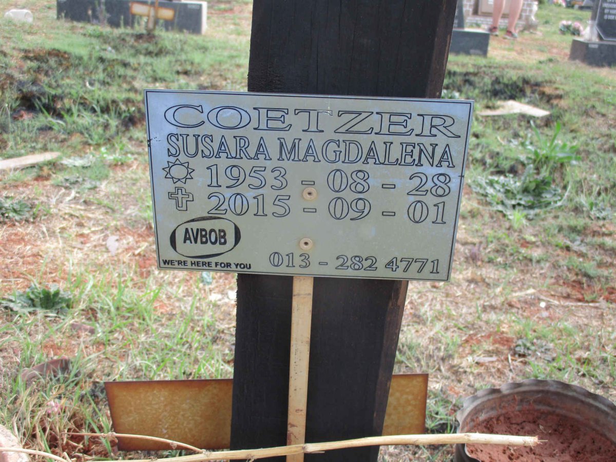 COETZER Susara Magdalena 1953-2015