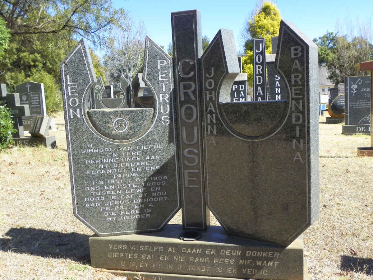 CROUSE Leon Petrus 1951-1999 &amp; Johanna Barendina