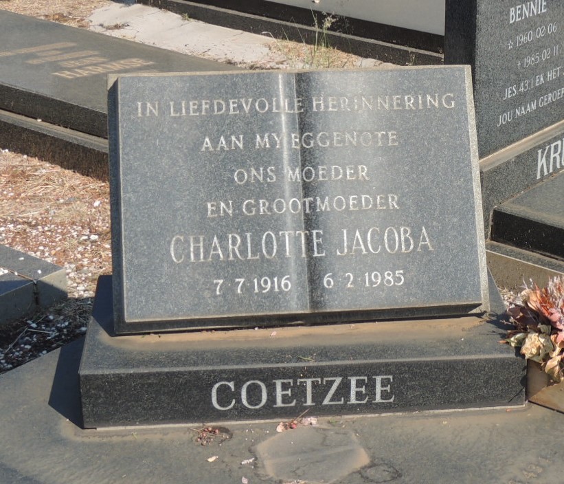 COETZEE Johannes Antonie 1927-2002 &amp; Charlotte Jacoba 1916-1985 #3