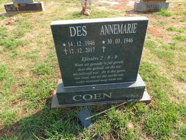 COEN Des 1946-2017 &amp; Annemarie 1946-