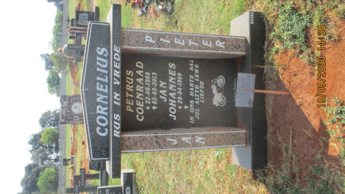 CORNELIUS Jan Johannes 1969- :: CORNELIUS Petrus Coenraad 1988-2013