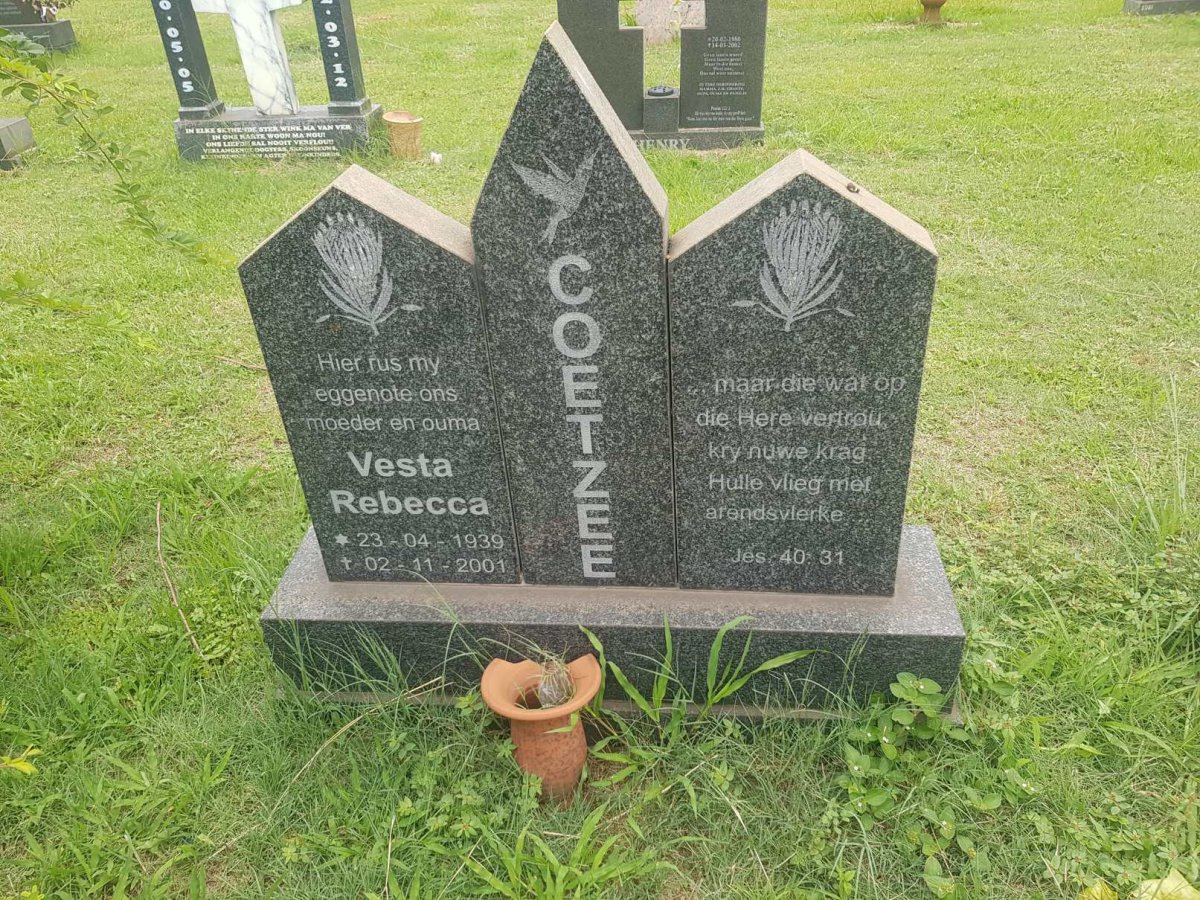 COETZEE Vesta Rebecca 1939-2001