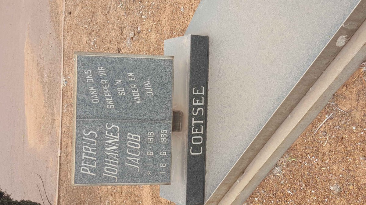 COETSEE Petrus Johannes Jacob 1916-1985