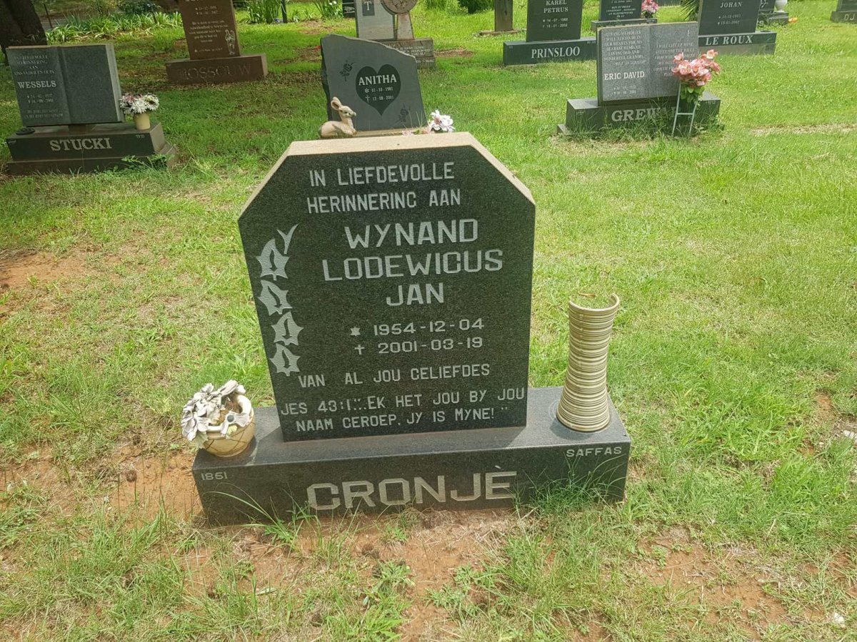CRONJÉ Wynand Lodewicus Jan 1954-2001