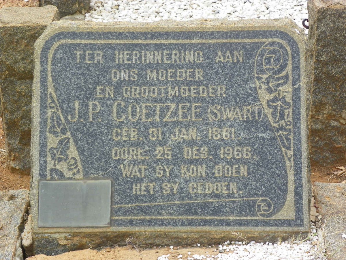 COETZEE J.P. nee SWART 1881-1966