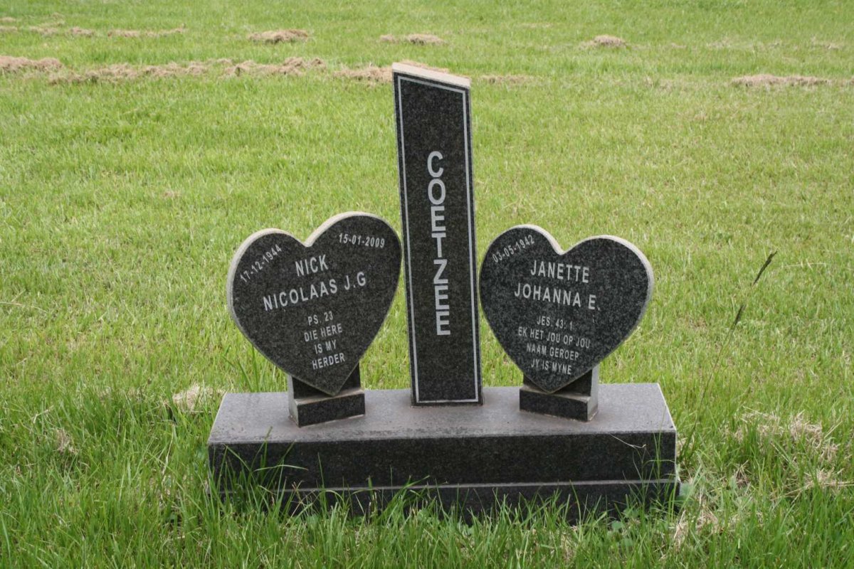 COETZEE Nicolaas J.G. 1944-2009 &amp; Janette Johanna E. 1942-