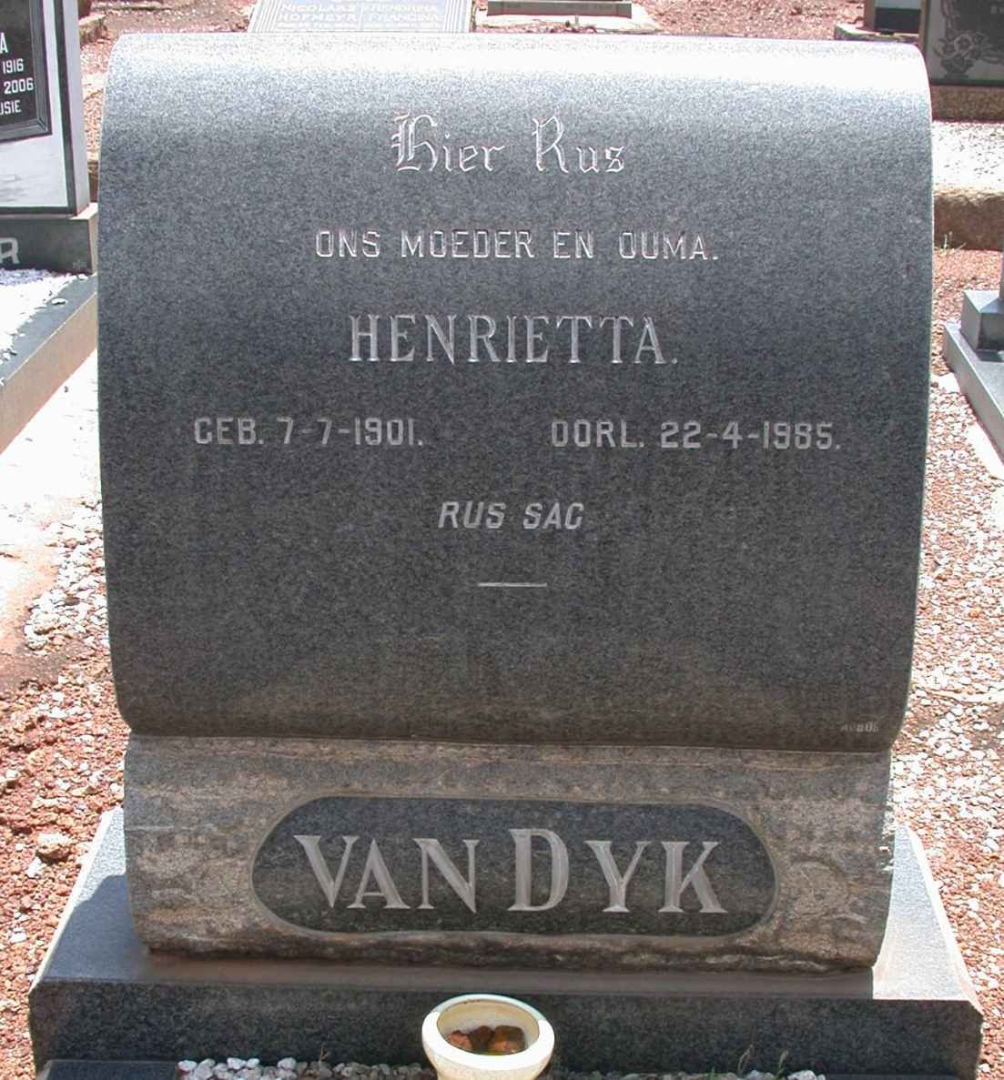 DYK Henrietta, van 1901-1985