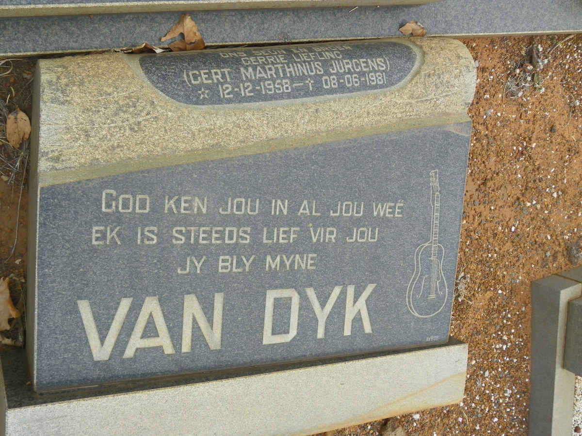 DYK Gert Marthinus Jurgens, van 1958-1981