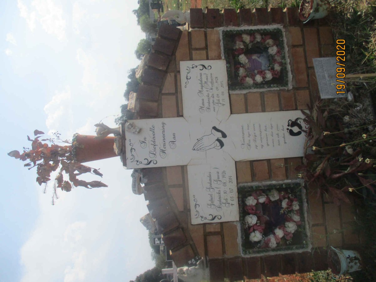 DIEDERICKS Gabriel Gerhardus 1926-2014 &amp; Maria Magdalena VAN DER WESTHUIZEN 1928-2015