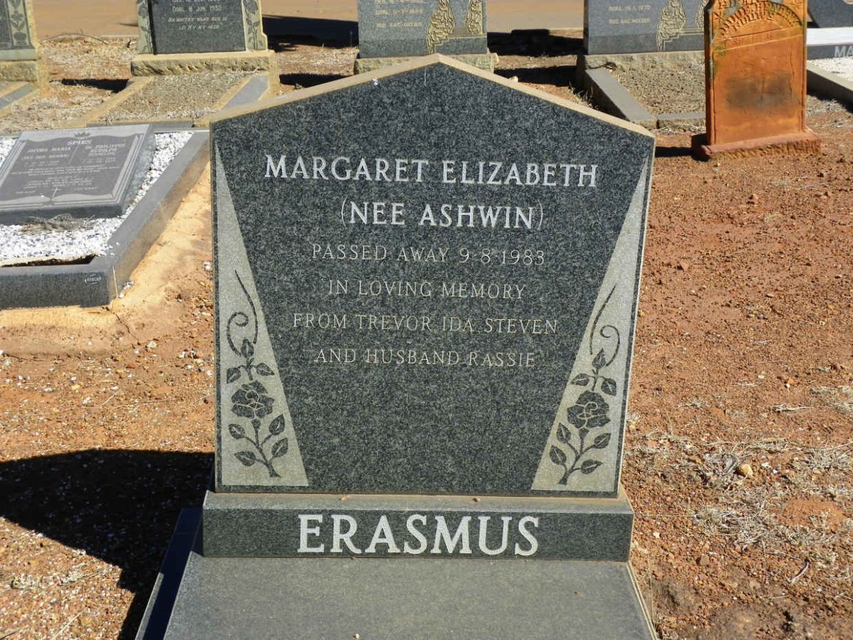 ERASMUS Margaret Elizabeth nee ASHWIN -1983