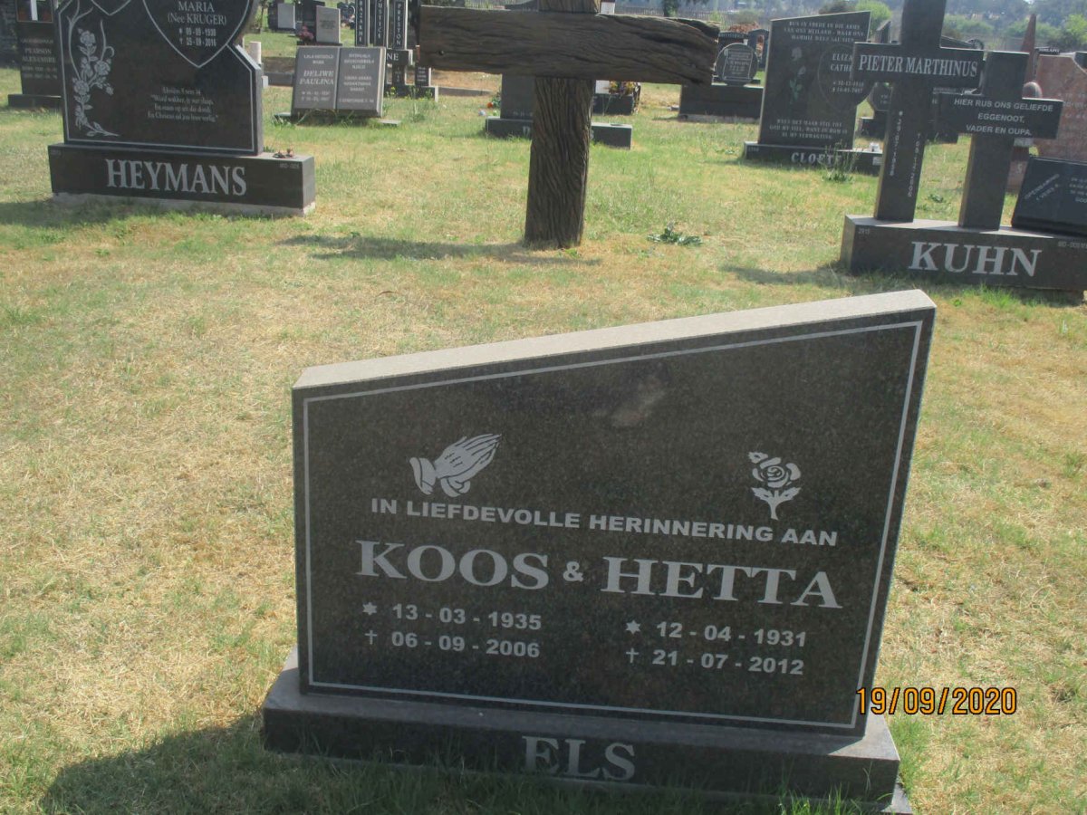 ELS Koos 1935-2006 &amp; Hetta 1931-2012