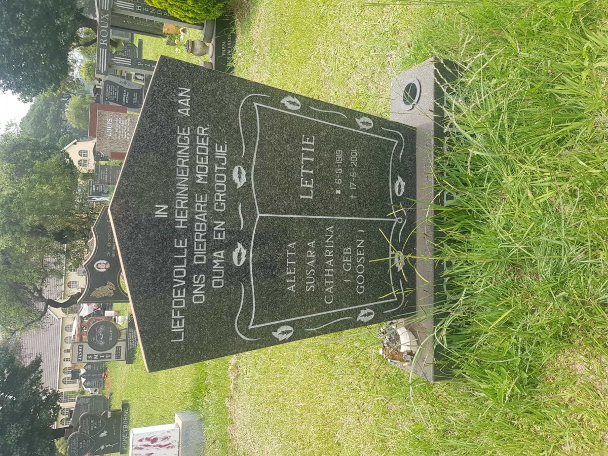 ENGELBRECHT Aletta Susara Catharina nee GOOSEN 1919-2001