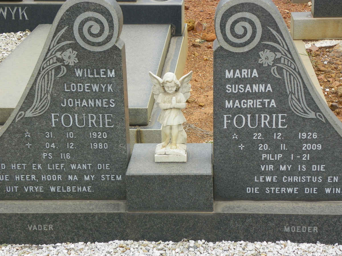 FOURIE Willem Lodewyk Johannes 1920-1980 &amp; Maria Susanna Magrieta 1926-2009