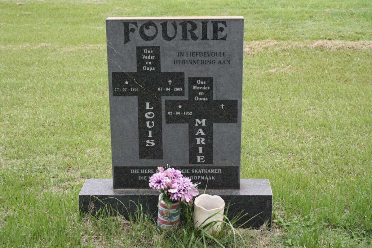 FOURIE Louis 1951-2009 &amp; Marie 1952-