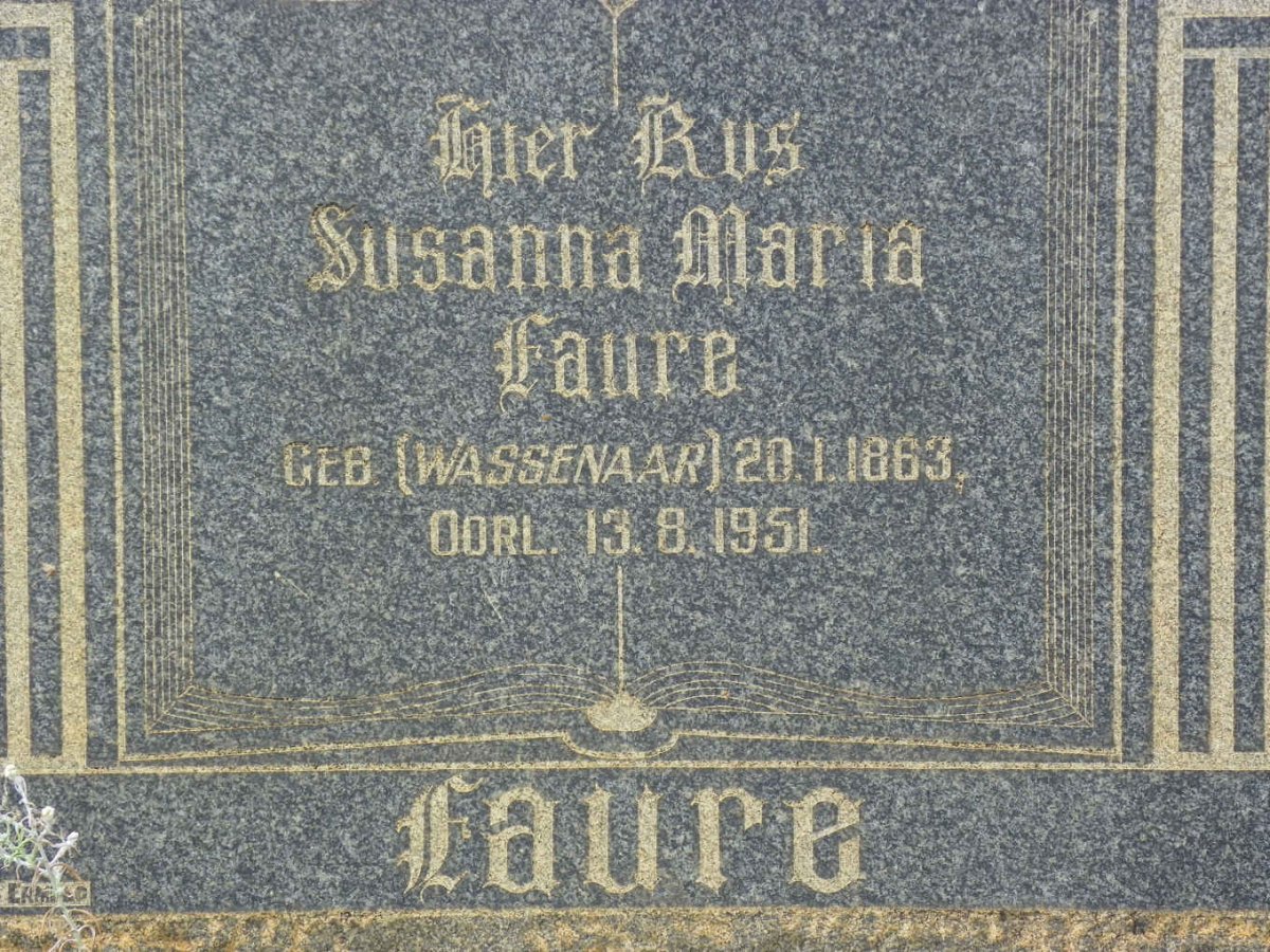 FAURE Susanna Maria nee WASSENAAR 1863-1951