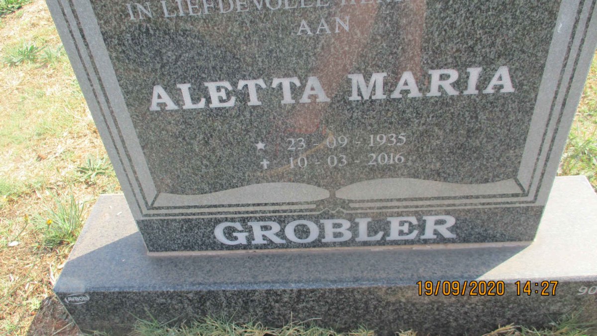 GROBLER Aletta Maria 1935-2016