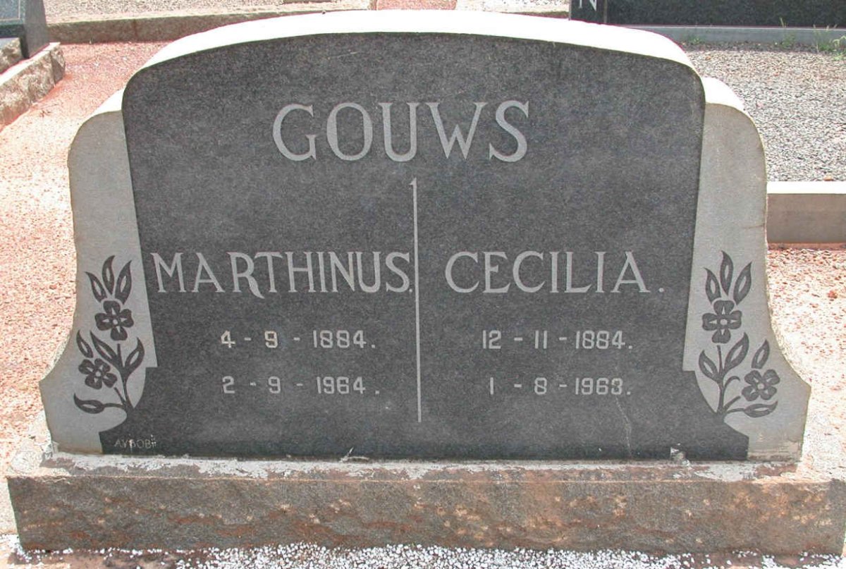 GOUWS Marthinus 1884-1964 &amp; Cecilia 1884-1963