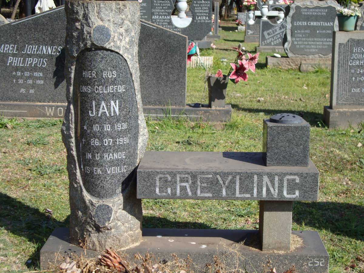 GREYLING Jan 1931-1991