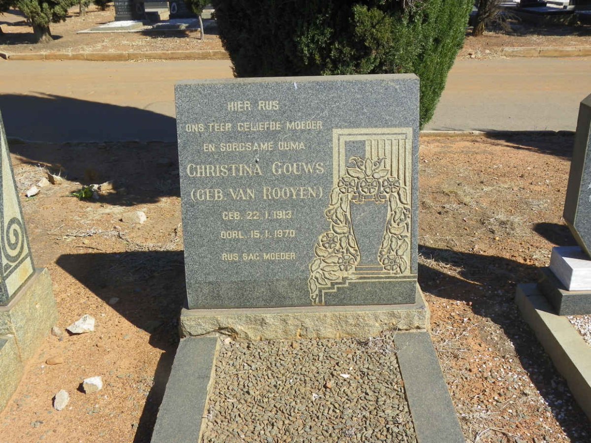 GOUWS Christina nee VAN ROOYEN 1913-1970