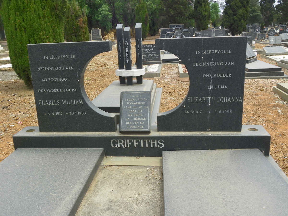 GRIFFITHS Charles William 1915-1983 &amp; Elizabeth Johanna 1917-1998