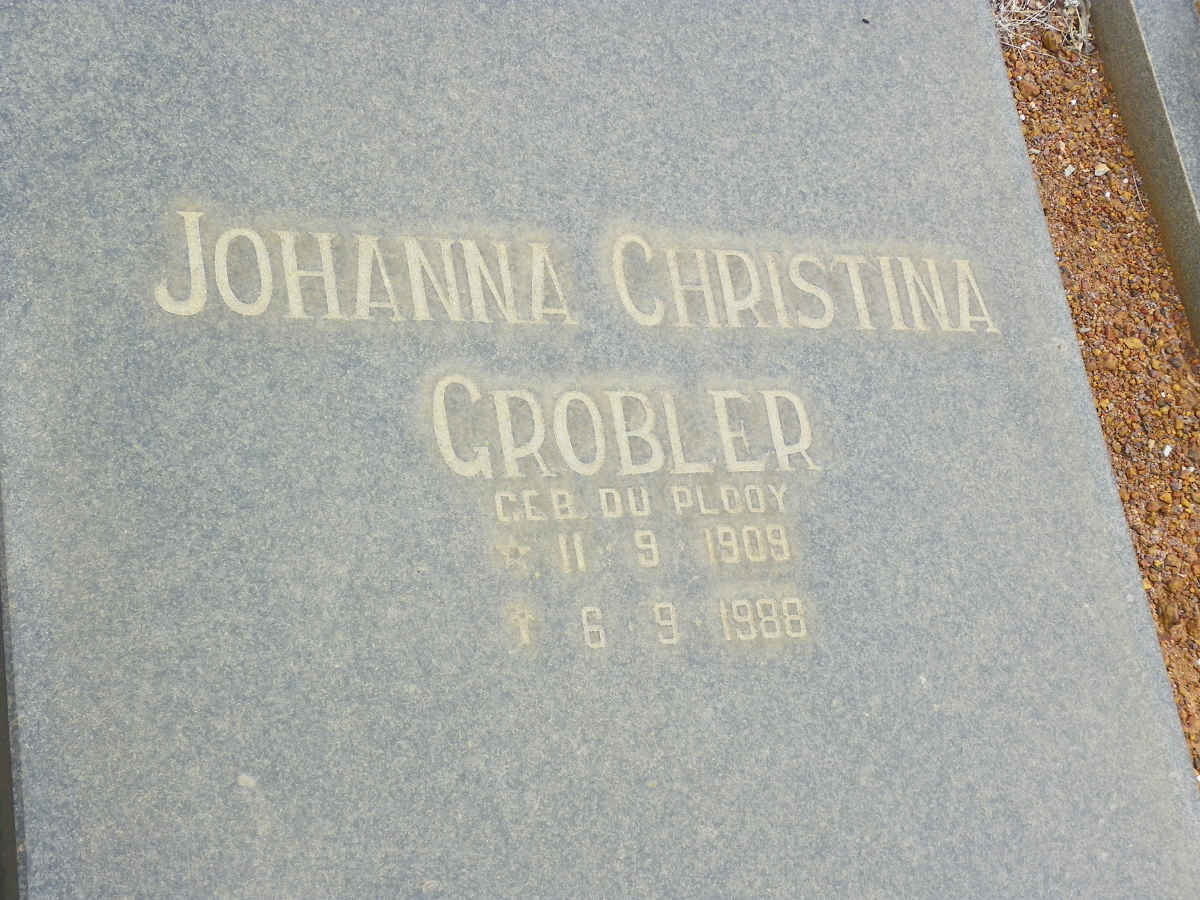 GROBLER Johanna Christina nee DU PLOOY 1909-1988