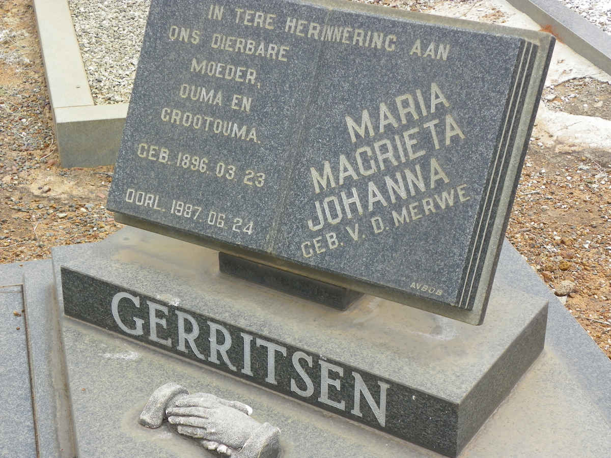 GERRITSEN Albert Gerrit 1886–1983 &amp; Maria Magrieta Johanna V.D. MERWE 1896–1987 #3
