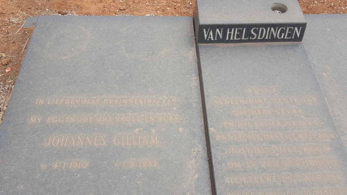 HELSDINGEN Johannes Gilliam, van 1910-1982