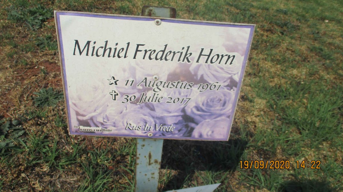 HORN Michiel Frederik 1961-2017