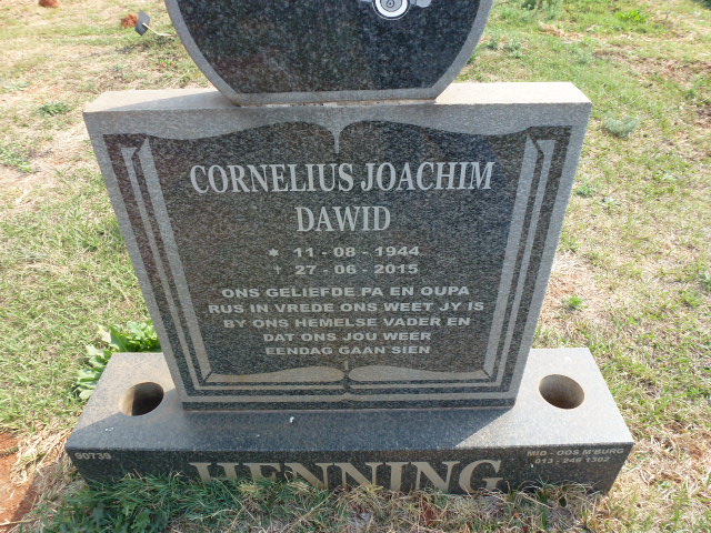 HENNING Cornelius Joachim Dawid 1944-2015