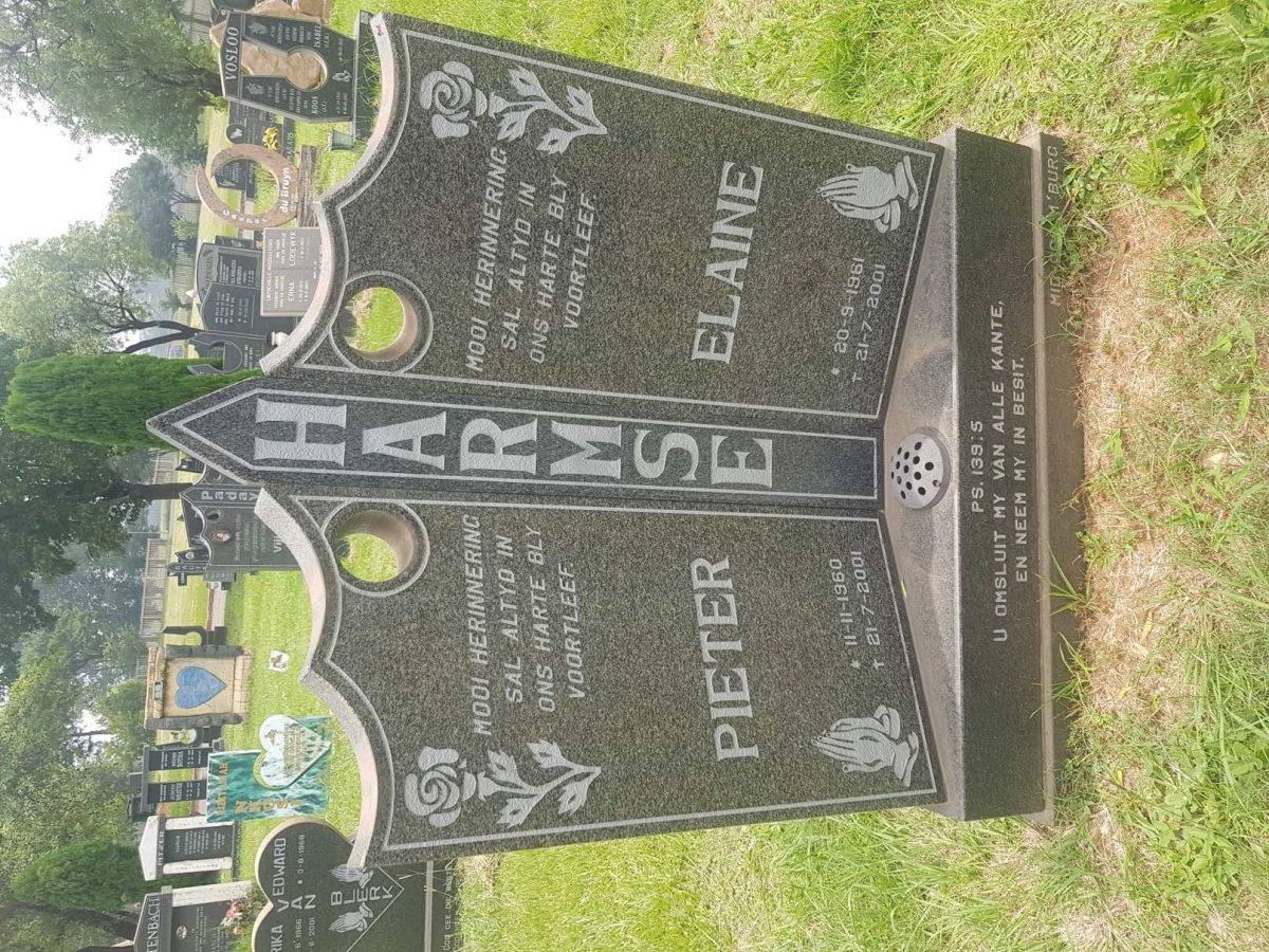 HARMSE Pieter 1960-2001 &amp; Elaine 1961-2001