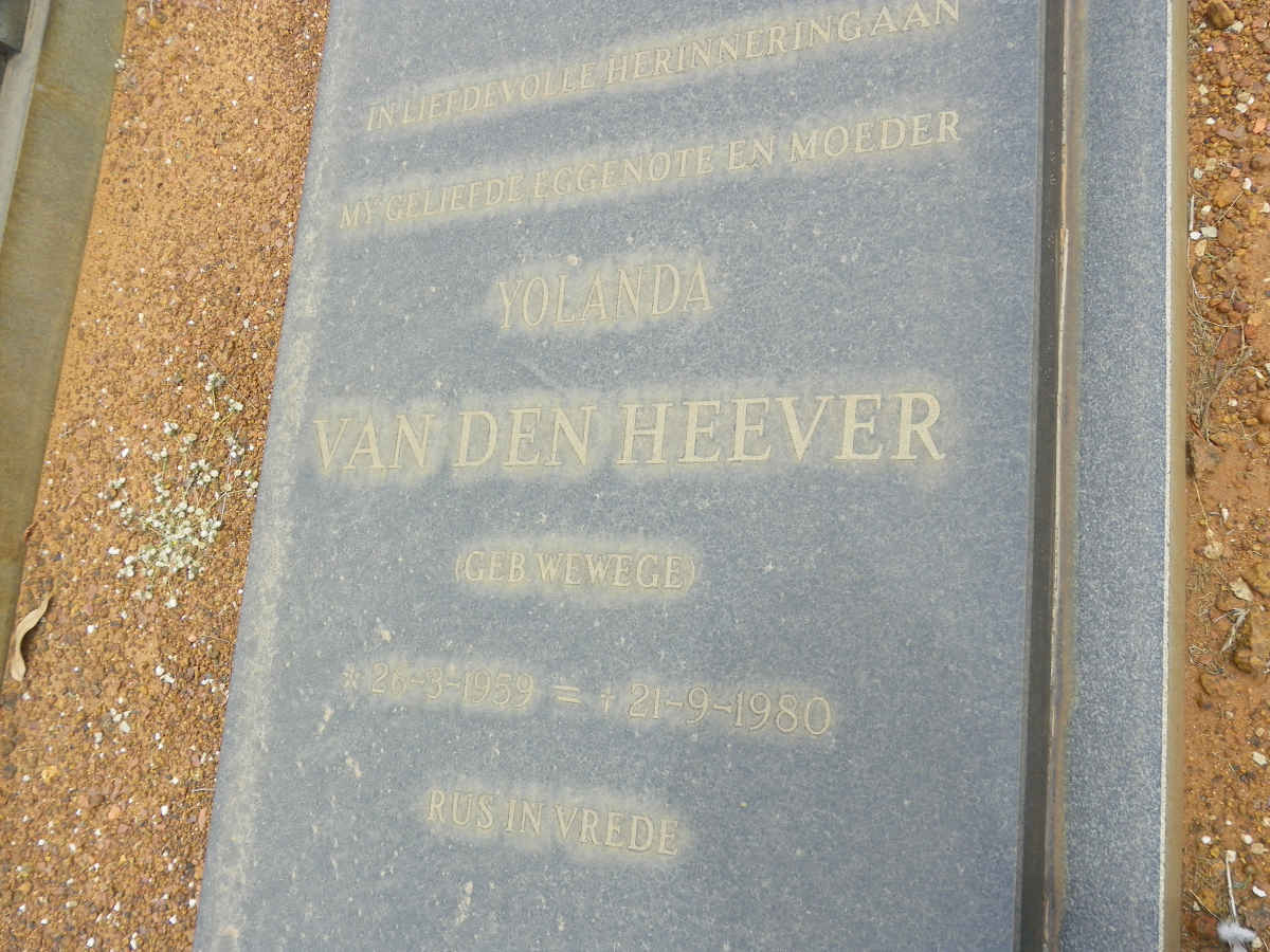 HEEVER Yolanda, van den nee WEWEGE 1959-1980