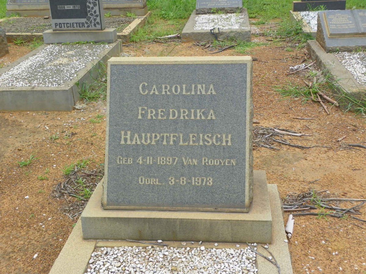 HAUPTFLEISCH Carolina Fredrika nee VAN ROOYEN 1897-1973