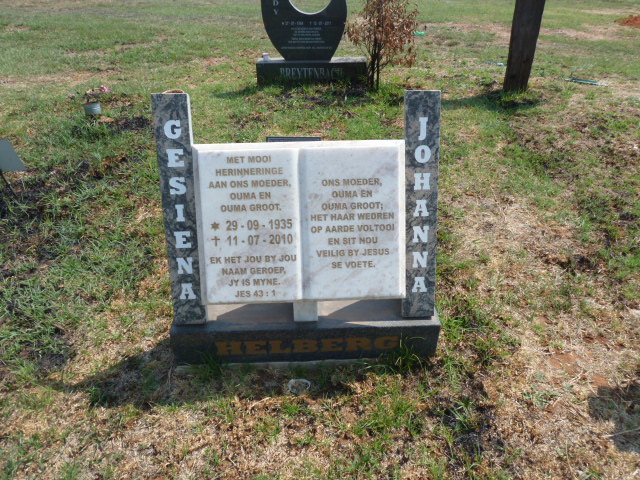 HELBERG Gesiena Johanna 1935-2010
