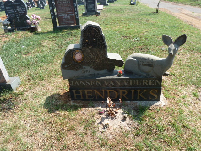 HENDRIKS Gert, JANSEN VAN VUUREN 1962-2008 & Gerda 1967-