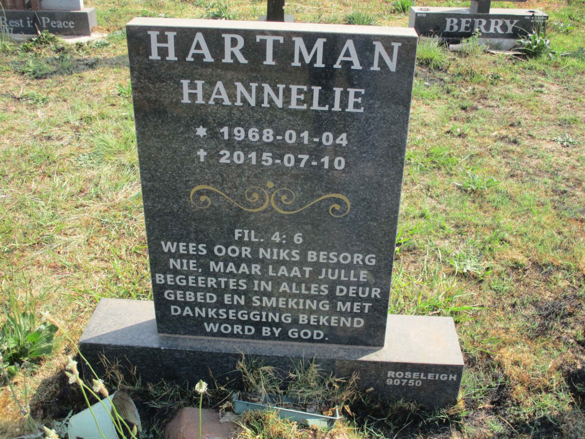 HARTMAN Hannelie 1968-2015