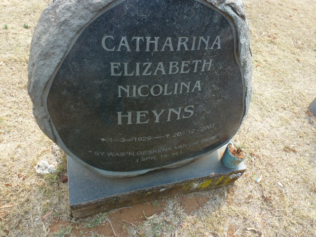 HEYNS Catharina Elizabeth Nicolina 1929-2003