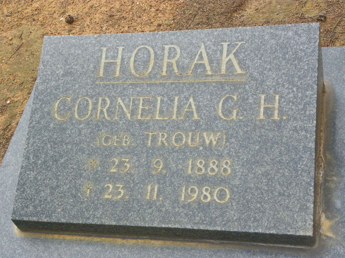 HORAK  Cornelia G.H. nee TROUW 1888-1980