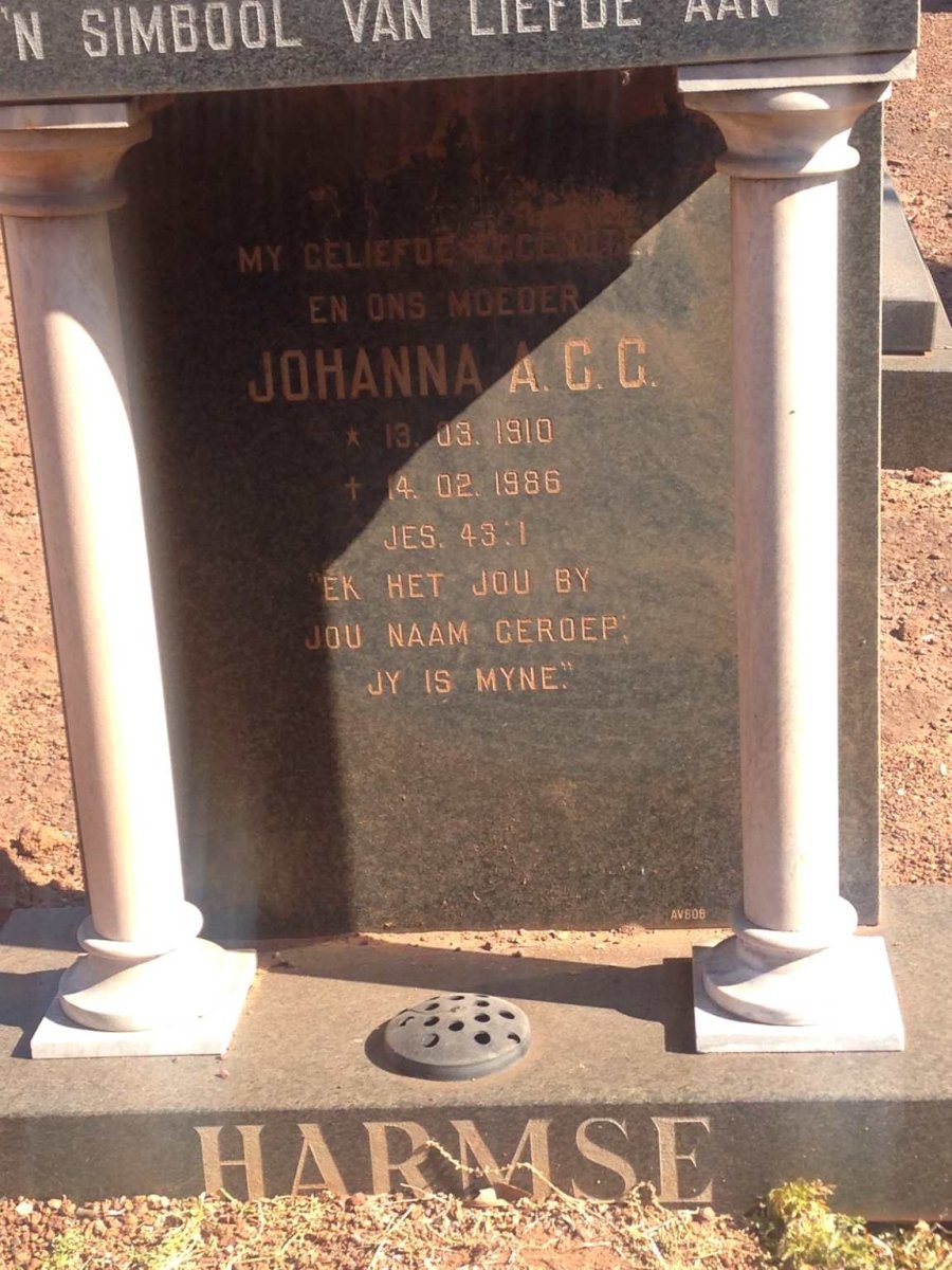 HARMSE Johanna A.C.C. 1910-1986
