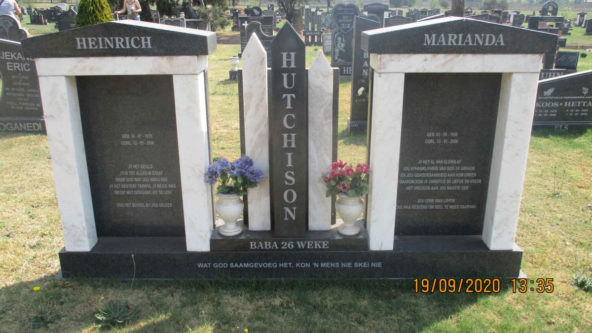 HUTCHISON Heinrich 1978–2006 &amp; Marianda 1980–2006 :: HUTCHISON Baba  –2006 #1