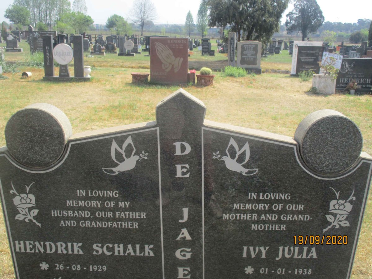 JAGER Hendrik Schalk, de 1929- &amp; Ivy Julia 1938-