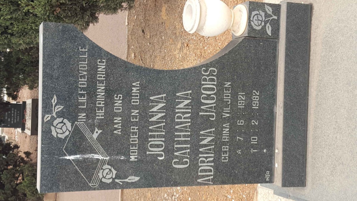 JACOBS Johanna Catharina Adriana nee VILJOEN 1921-1982