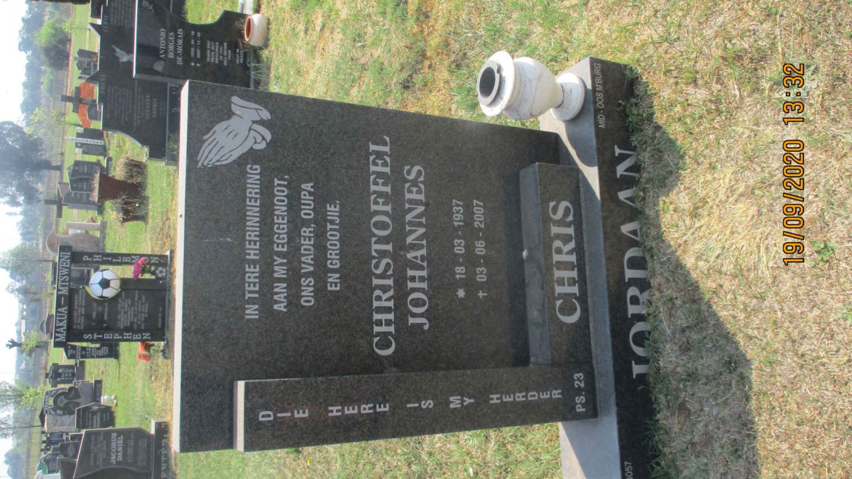 JORDAAN Christoffel Johannes 1937-2007