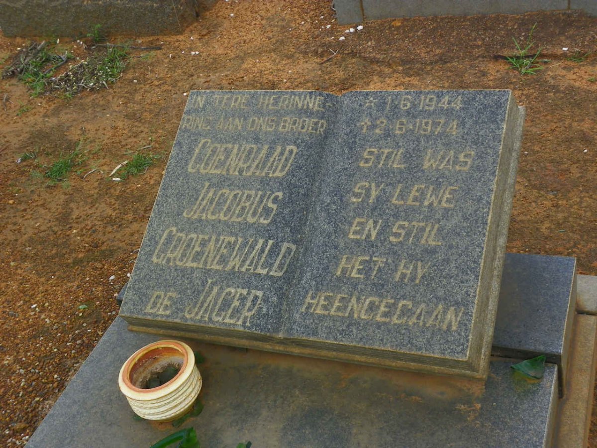 JAGER Coenraad Jacobus Groenewald, de 1944-1974