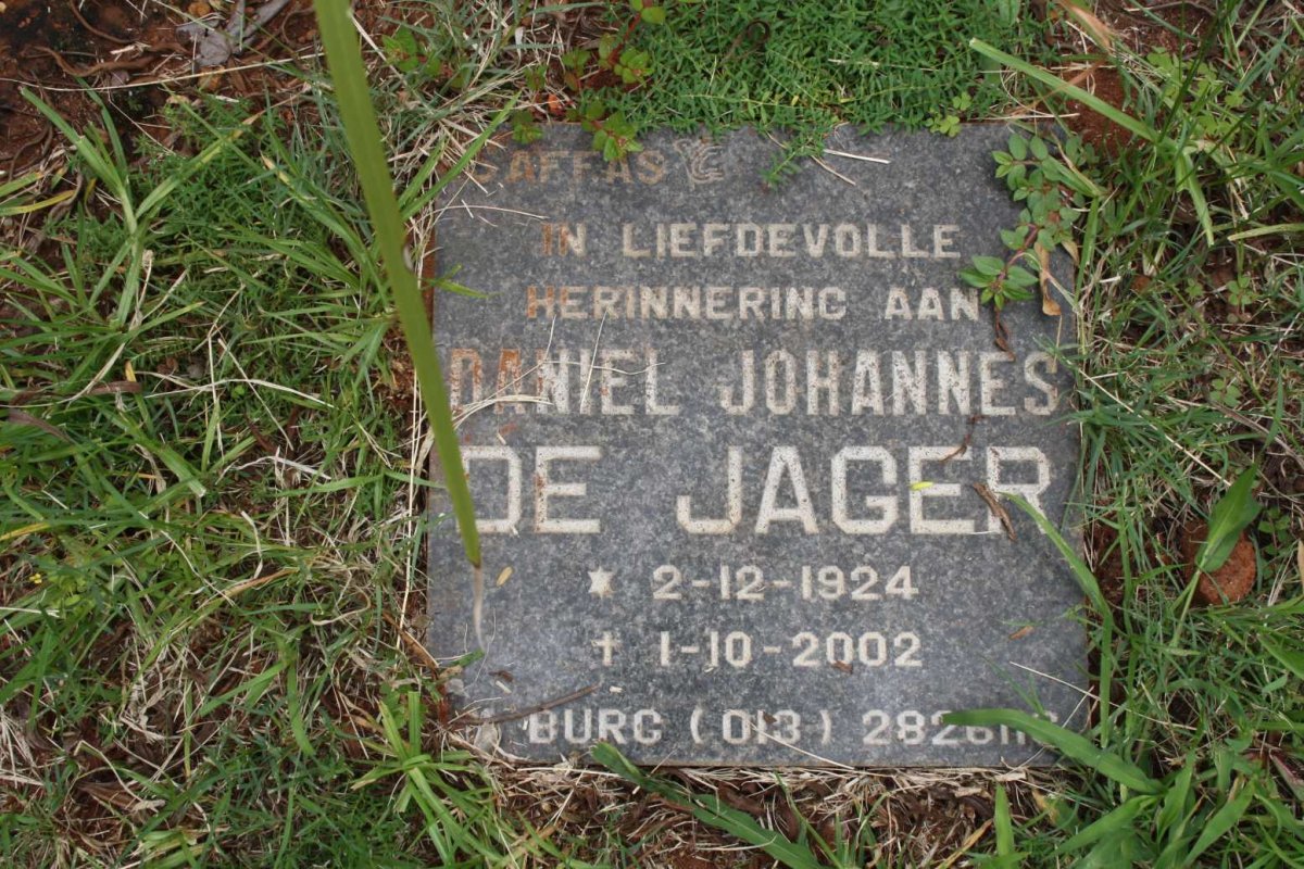 JAGER Daniel Johannes, de 1924-2002